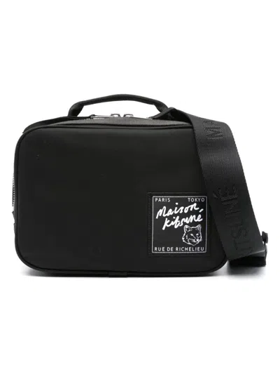 Maison Kitsunã© Men's The Traveller Belt Bag In Black