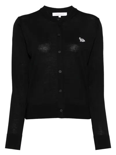 Maison Kitsunã© Women's Baby Fox Patch Cardigan In Black