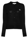Maison Kitsunã© Women's Baby Fox Wool Cardigan In Black
