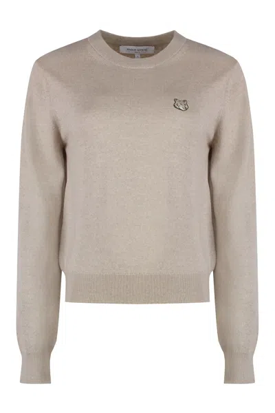 Maison Kitsuné Women's Fox Head Jersey In Beige