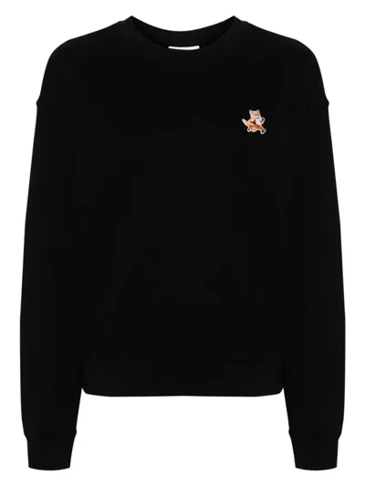 Maison Kitsunã© Women's Speedy Fox Patch Sweatshirt In Black