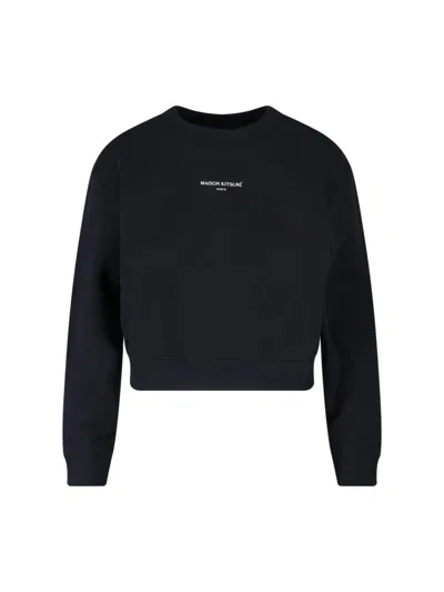 Maison Kitsuné Logo-print Sweatshirt In Black