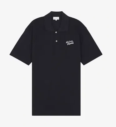 Maison Kitsuné Maison Kitsune Handwriting Polo T Shirt Black