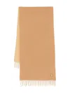 Maison Kitsuné Fox Head Scarf Franges Rectangular Virgin Wool
