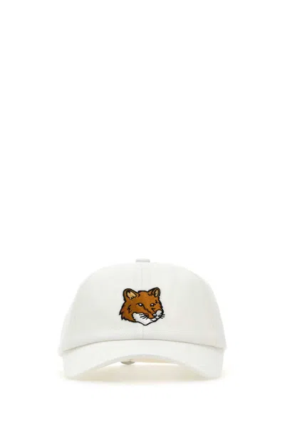 Maison Kitsuné Maison Kitsune White Cotton Baseball Cap