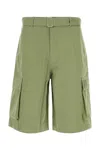 Maison Kitsuné Maison Kitsune Green Cotton Bermuda Shorts In Green