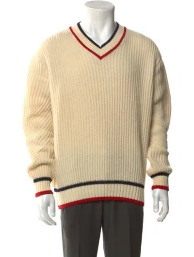 Pre-owned Maison Kitsuné 2017 Baby Alpaca Pullover In Neutral