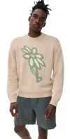 Maison Kitsuné Abstract Daisy Intarsia Sweater Dune In Neutral
