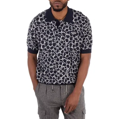 Maison Kitsuné Maison Kitsune Abstract Daisy Jacquard Polo Shirt In Black