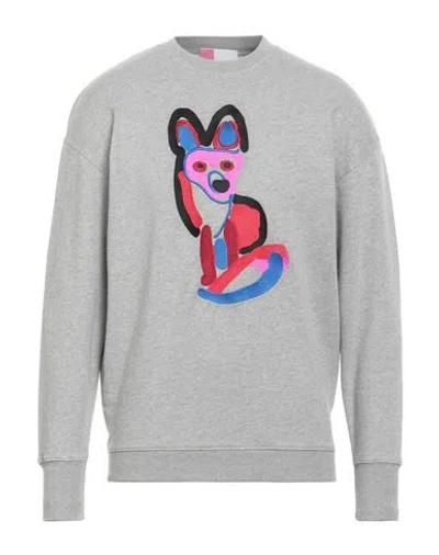 Maison Kitsuné Acide Man Sweatshirt Light Grey Size S Cotton In Gray