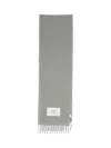Maison Kitsuné Green Soft Fabric Scarf With Versatile Rectangular Shape In Gray