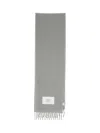 Maison Kitsuné Fringe Detail Scarf For Everyday Wear In Gray