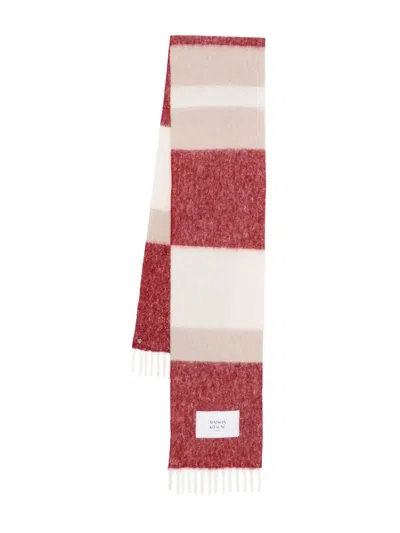Maison Kitsuné Alpaca Striped Scarf Accessories In Pink