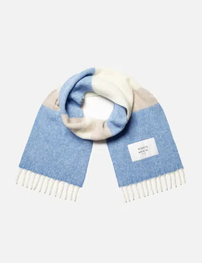 Maison Kitsuné Alpaca Striped Scarf Scarves And Foulards Blue In Multi