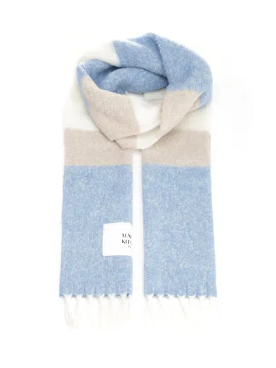 Maison Kitsuné Alpaca Wool Scarf In Blue