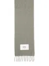 Maison Kitsuné Green Soft Fabric Scarf With Versatile Rectangular Shape In Green