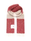 Maison Kitsuné Multicolour Scarf With Harmonious Pattern And Soft Finish In Red