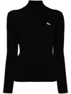 Maison Kitsuné Maison Kitsune Bold Fox Head Turtleneck Sweater In Black
