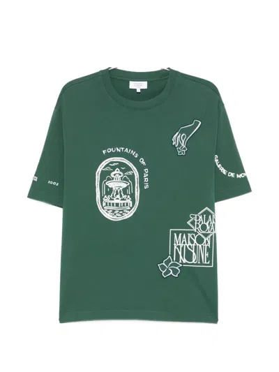 Maison Kitsuné Art Nouveau Stamp-print T-shirt In Green