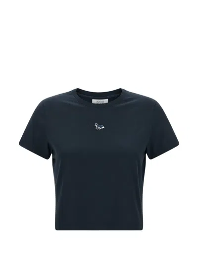 Maison Kitsuné Baby Embroidered Patch T-shirt In Blue