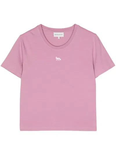 Maison Kitsuné T-shirt With Baby Fox Application In Pink