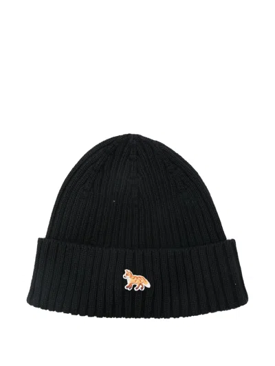 Maison Kitsuné Baby Fox Beanie In Black