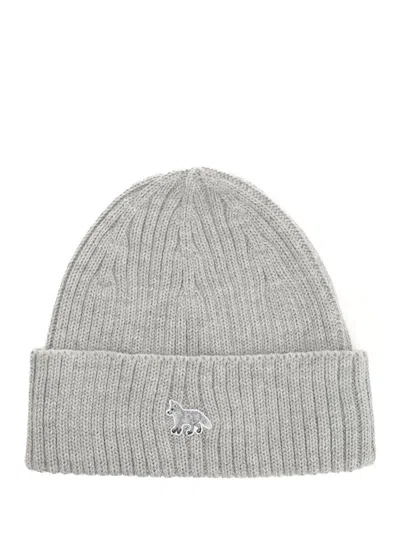 Maison Kitsuné Baby Fox Beanie Hats Grey In Gray