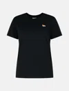 MAISON KITSUNÉ 'BABY FOX' BLACK COTTON T-SHIRT