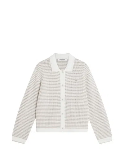 Maison Kitsuné Baby Fox Button Cardigan In White