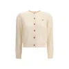 Maison Kitsuné Profile Fox-embroidered Button Cardigan In Brown