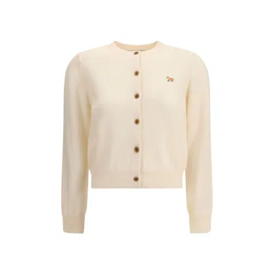 Maison Kitsuné Baby Fox Cardigan In Brown