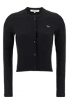 Maison Kitsuné Ribbed Baby Fox-patch Cardigan In Black