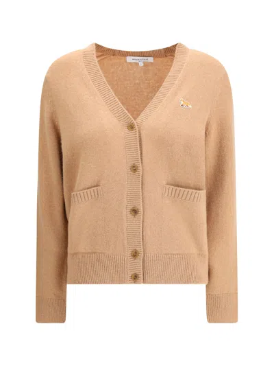 Maison Kitsuné Baby Fox Cardigan In Neutral