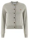 Maison Kitsuné Baby Fox Cardigan In Gray
