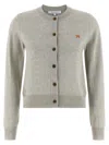 Maison Kitsuné Baby Fox Cardigan In Gray