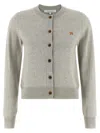 Maison Kitsuné Baby Fox Cardigan In Gray