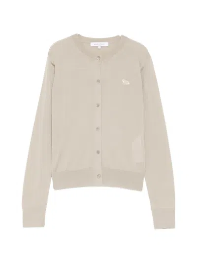 Maison Kitsuné Baby Fox Cardigan In Gray