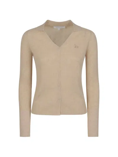 Maison Kitsuné Baby Fox Cardigan In Neutral