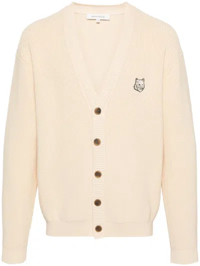 Maison Kitsuné Baby Fox Cardigan In Neutrals
