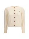 Maison Kitsuné Profile Fox-embroidered Button Cardigan In Pink