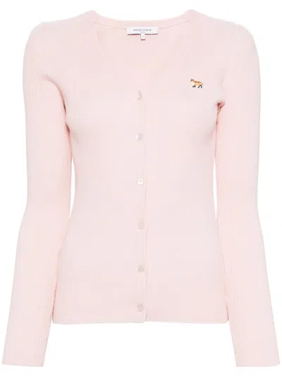 Maison Kitsuné Baby Fox Cardigan In Pink