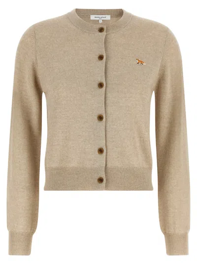 Maison Kitsuné Baby Fox Cardigan In Neutral