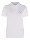 Maison Kitsuné Baby Fox Cotton Polo Shirt In White