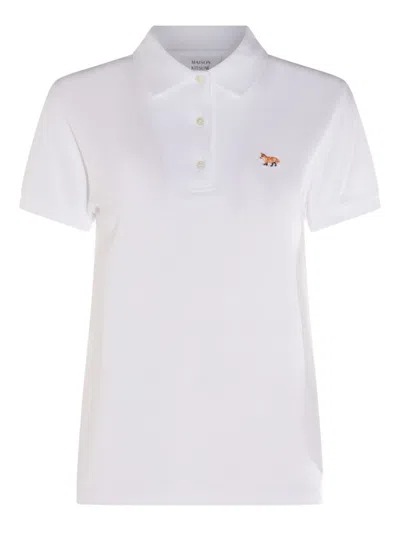 Maison Kitsuné Baby Fox Cotton Polo Shirt In White