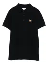 Maison Kitsuné Baby Fox Cotton Polo Shirt In Animal Print