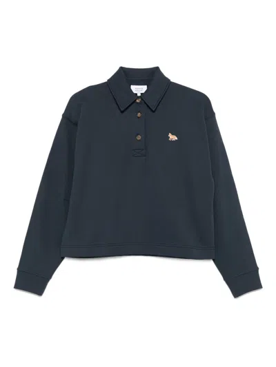 MAISON KITSUNÉ MAISON KITSUNE' BABY FOX COTTON POLO SWEATSHIRT