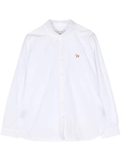 Maison Kitsuné Baby Fox Cotton Shirt In White