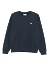Maison Kitsuné Cotton Sweatshirt With Embroidered Fox Detail In Black