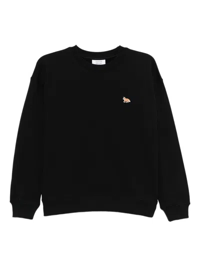 Maison Kitsuné Maison Kitsune' Baby Fox Cotton Sweatshirt In Black