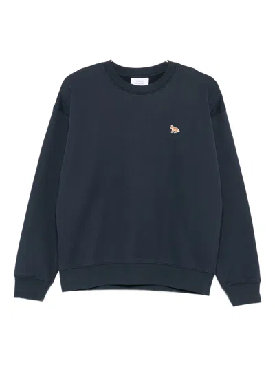 Maison Kitsuné Baby Fox Cotton Sweatshirt In Blue
